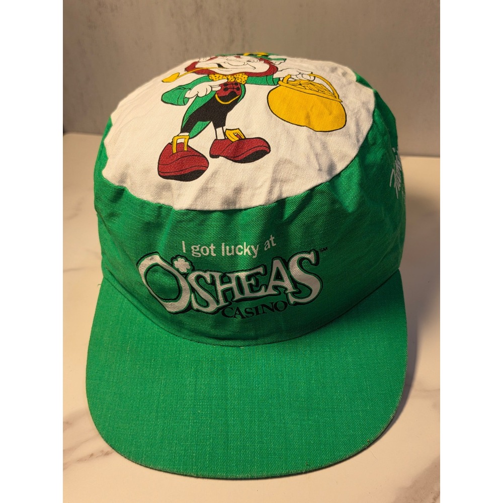 Vintage O'Sheas Casino‎ Las Vegas Leprechaun Painter Hat Flamingo Hilton Green